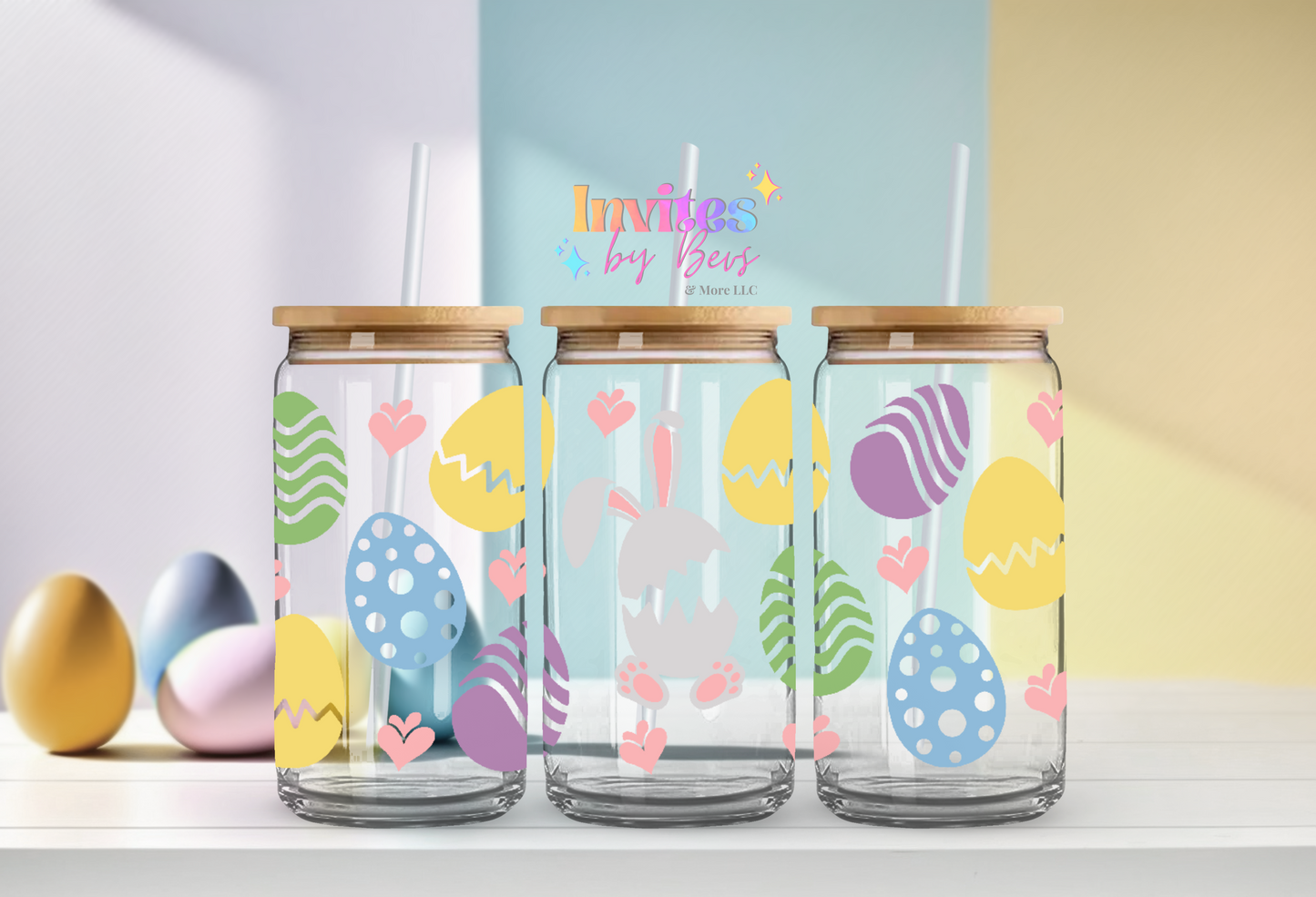 CRACKED EASTER EGGS UV DTF CUP WRAP