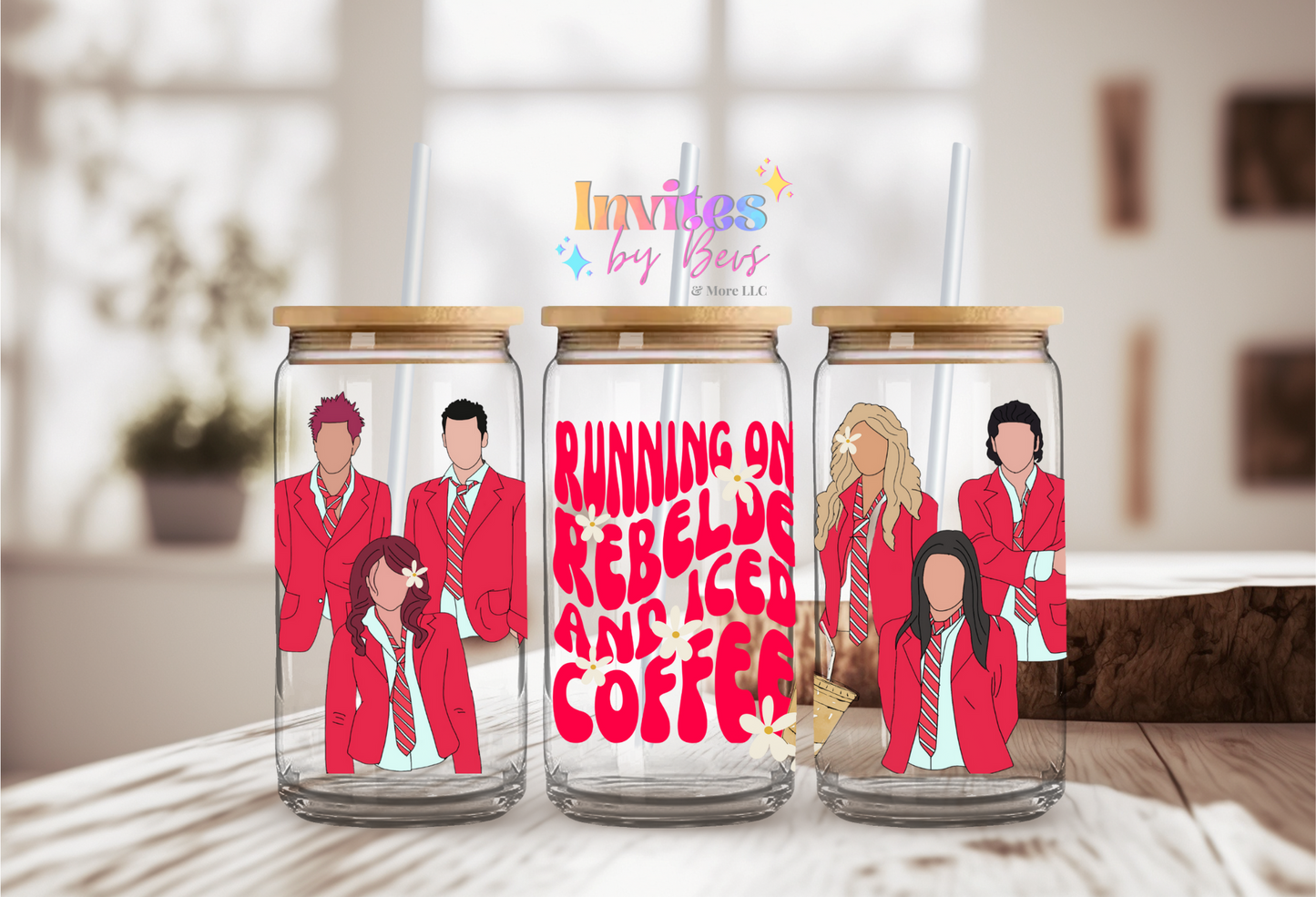 RUNNING ON REBELDE & ICED COFFEE UV DTF CUP WRAP