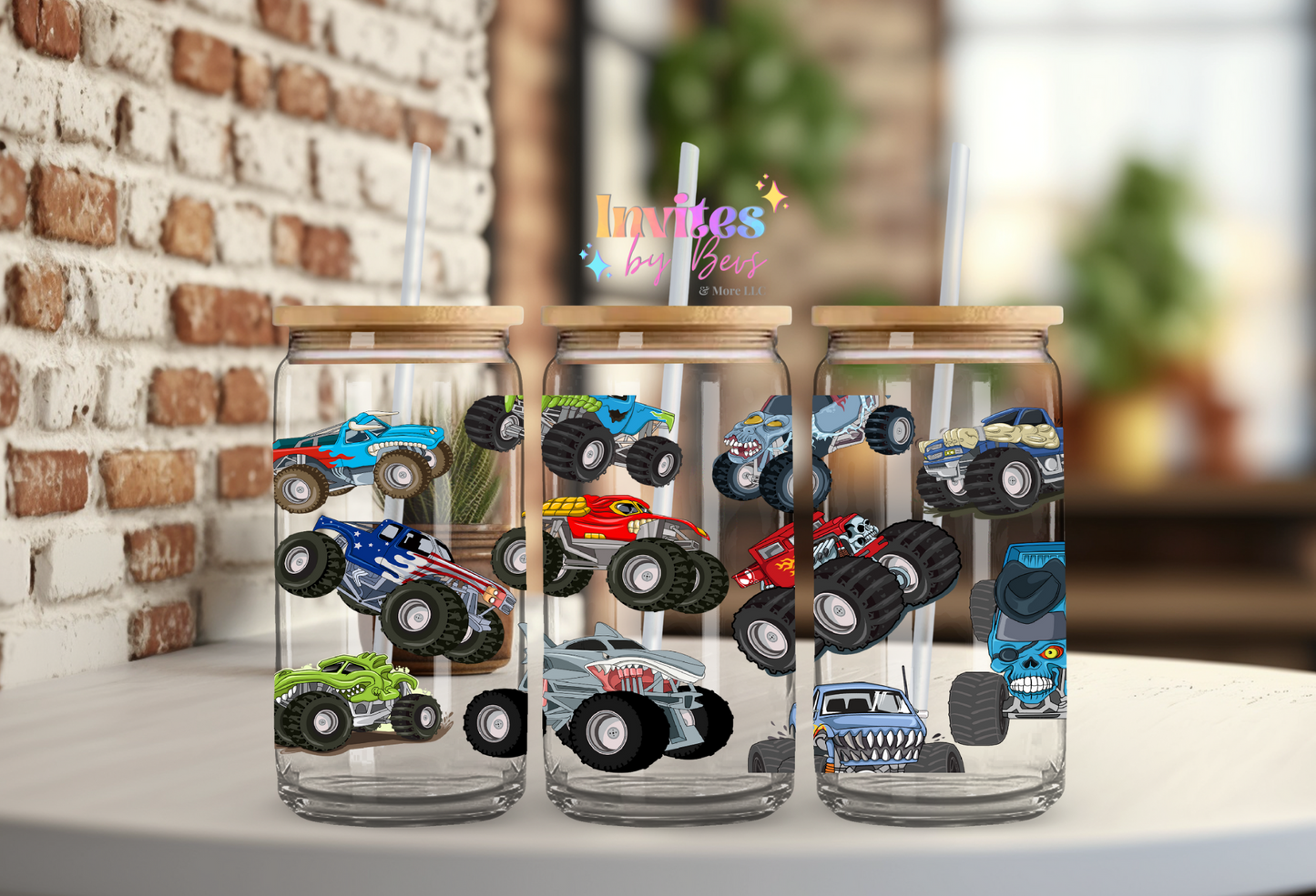 MONSTER TRUCKS UV DTF CUP WRAP