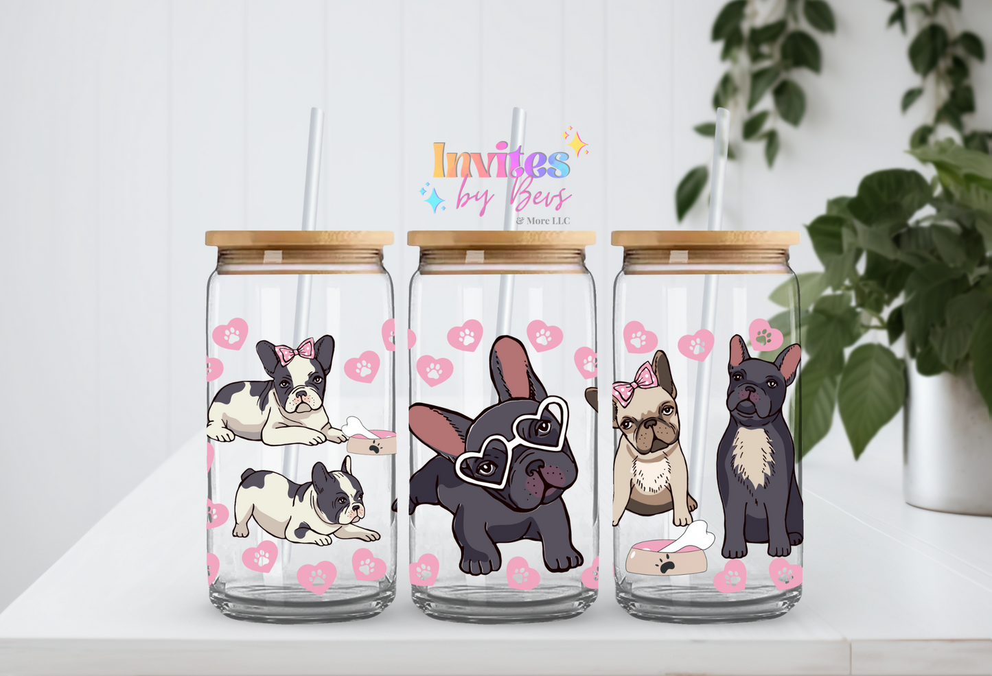 FRENCHIE DOG UV DTF CUP WRAP