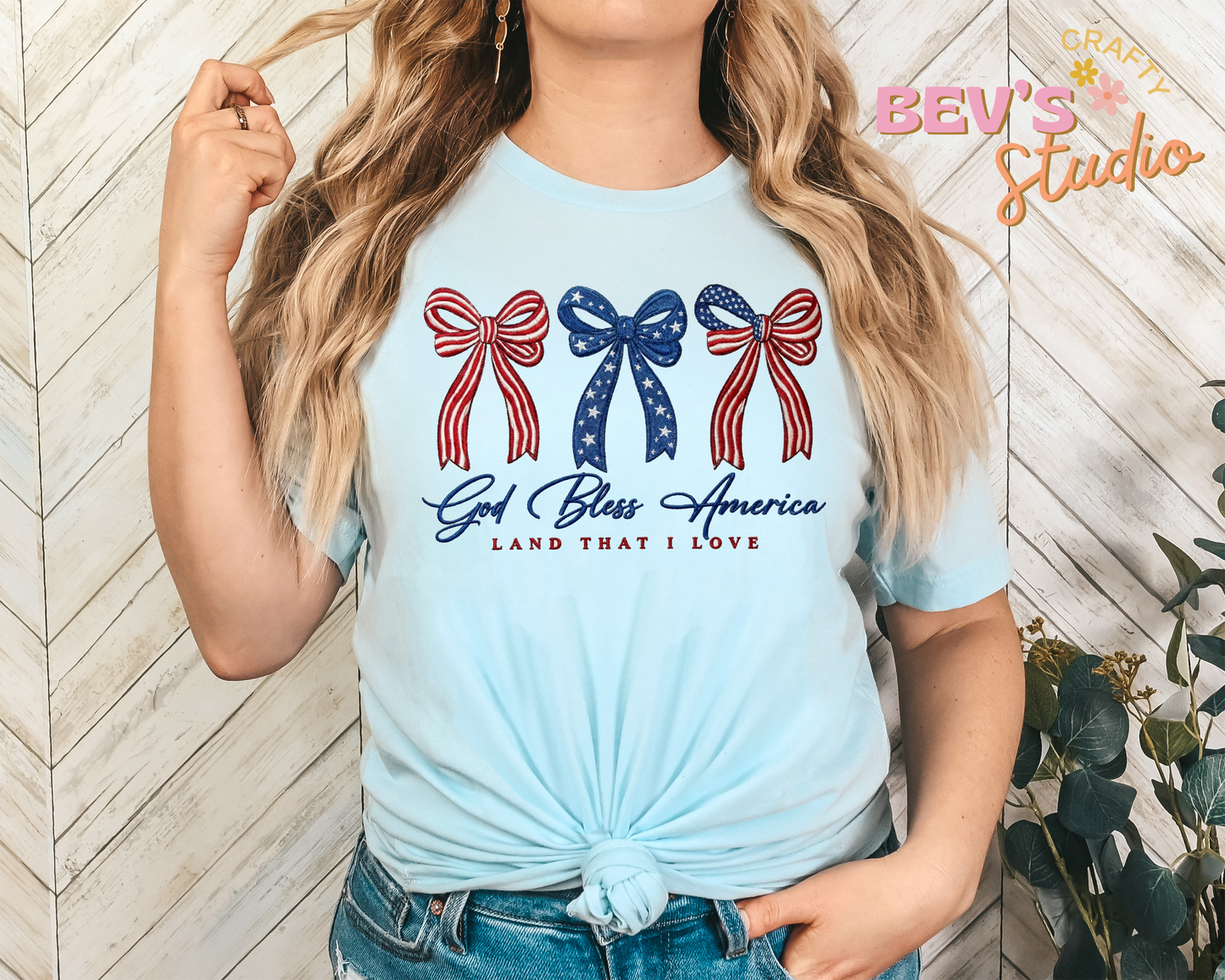 God bless america land that i love bows DTF Transfer