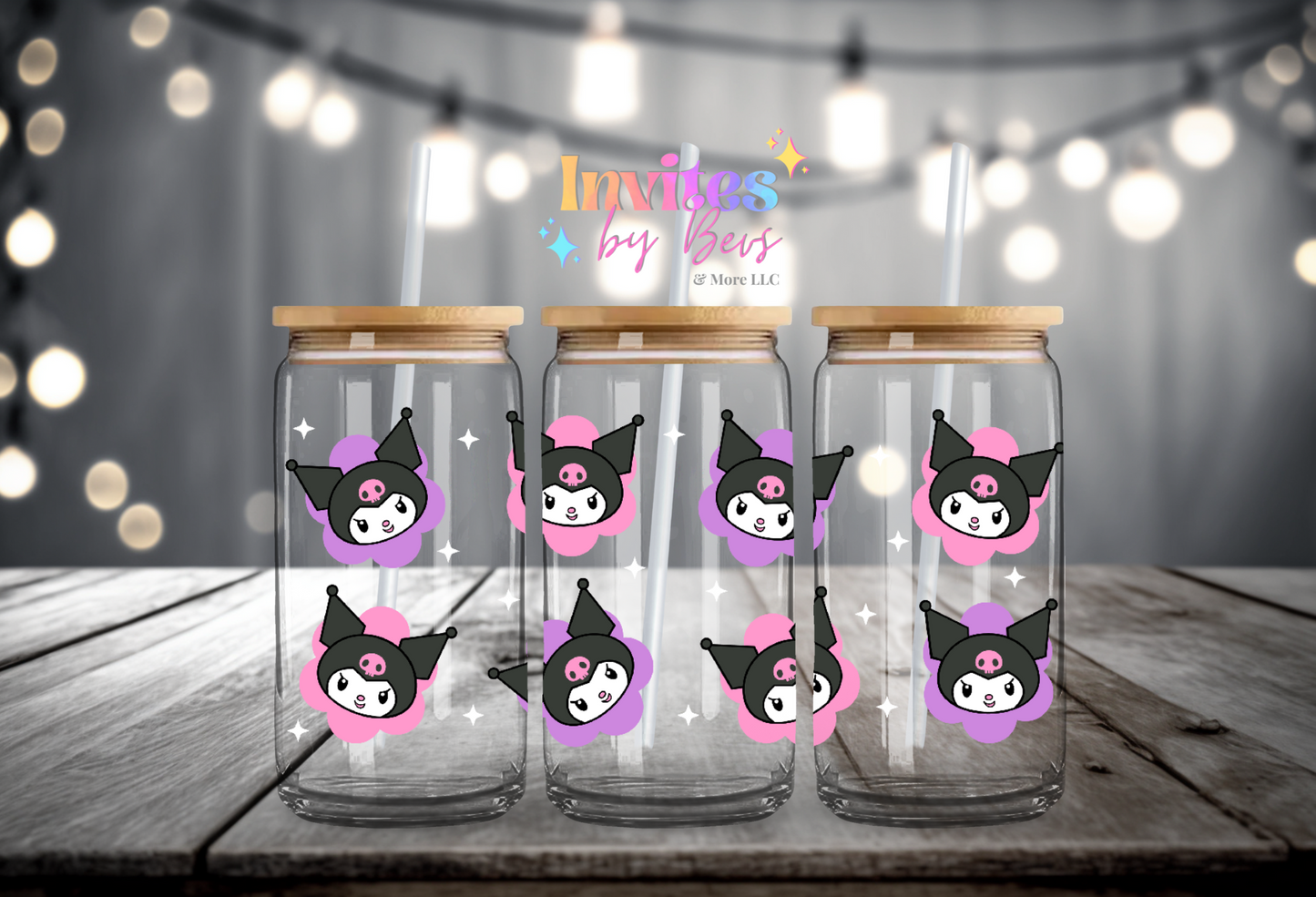 PINK & PURPLE KUROMI UV DTF CUP WRAP