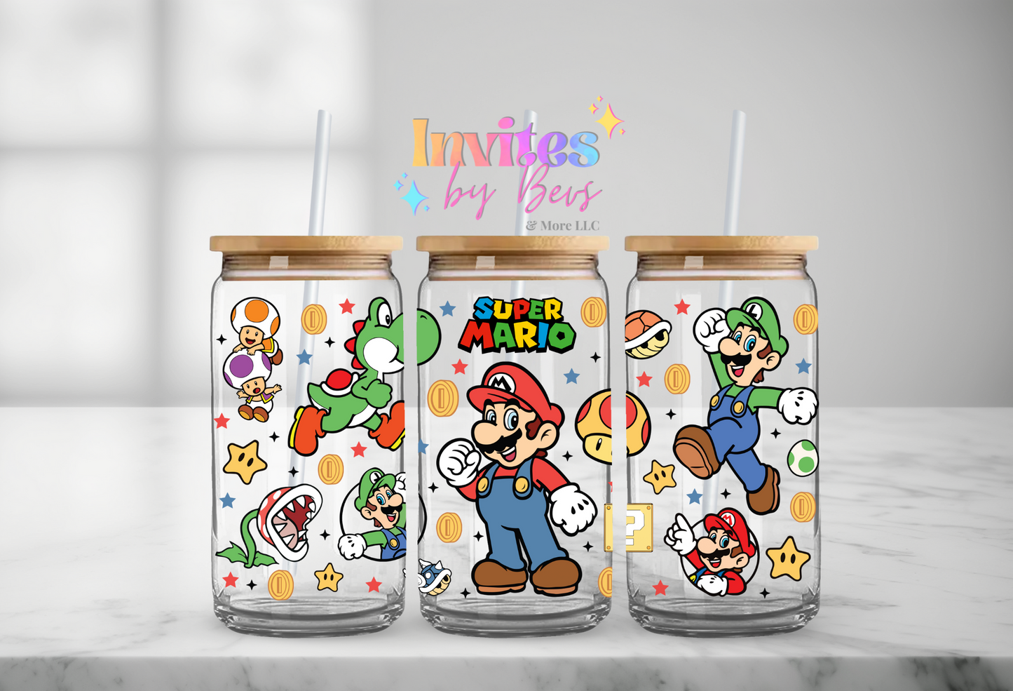 MARIO #2 DESIGN UV DTF CUP WRAP