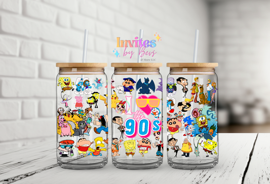 90'S CHARACTERS UV DTF CUP WRAP