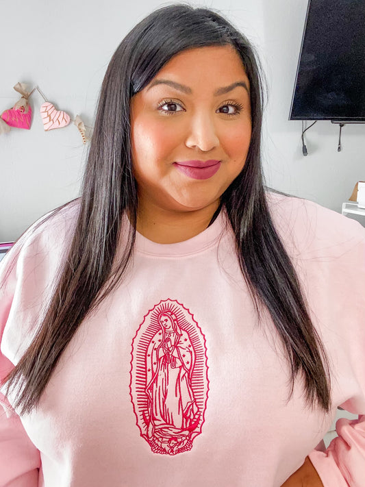 Virgencita Outline Embroidered Sweatshirt