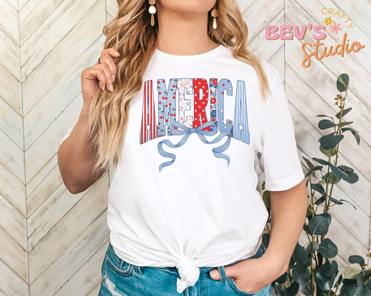 AMERICA Coquette Bow DTF Transfer