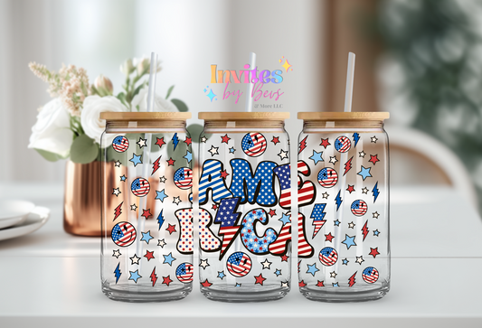 AMERICA FIREWORKS UV DTF CUP WRAP