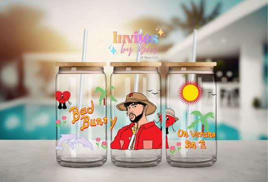 BAD BUNNY UV DTF CUP WRAP
