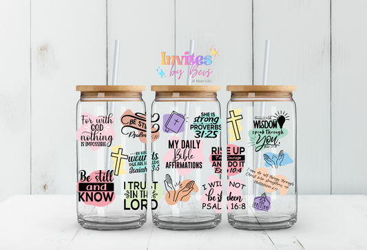 BIBLE AFFIRMATIONS UV DTF CUP WRAP