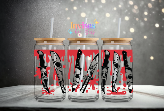 BLOODY HORROR KNIFES UV DTF CUP WRAP