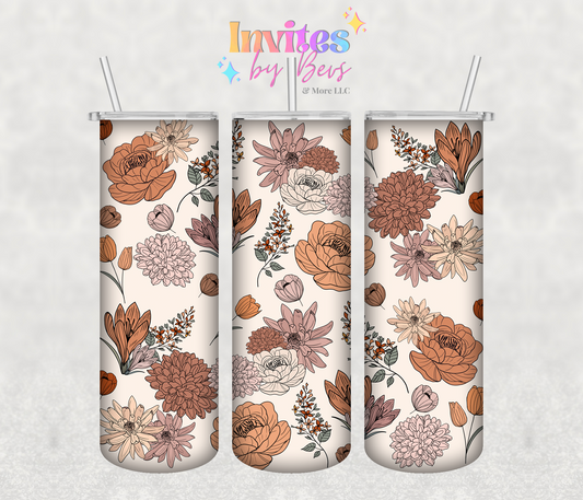 Boho Flowers 20oz Tumbler