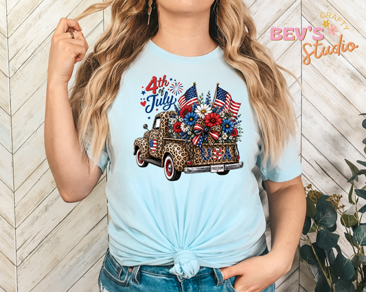 Cheetah 4th Of July Truck DTF Transfer