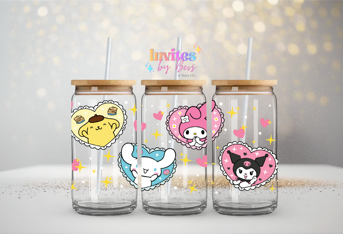 CINNA,KURO,MELODY,POM FRIENDS UV DTF CUP WRAP