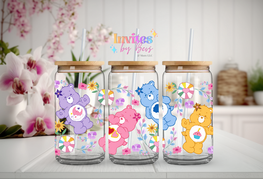 COLORFUL BEARS UV DTF CUP WRAP