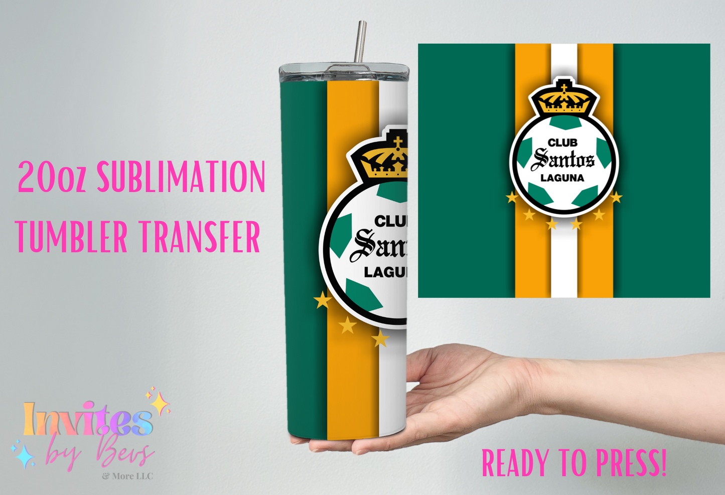 SANTO 20oz SUBLIMATION TUMBLER TRANSFER