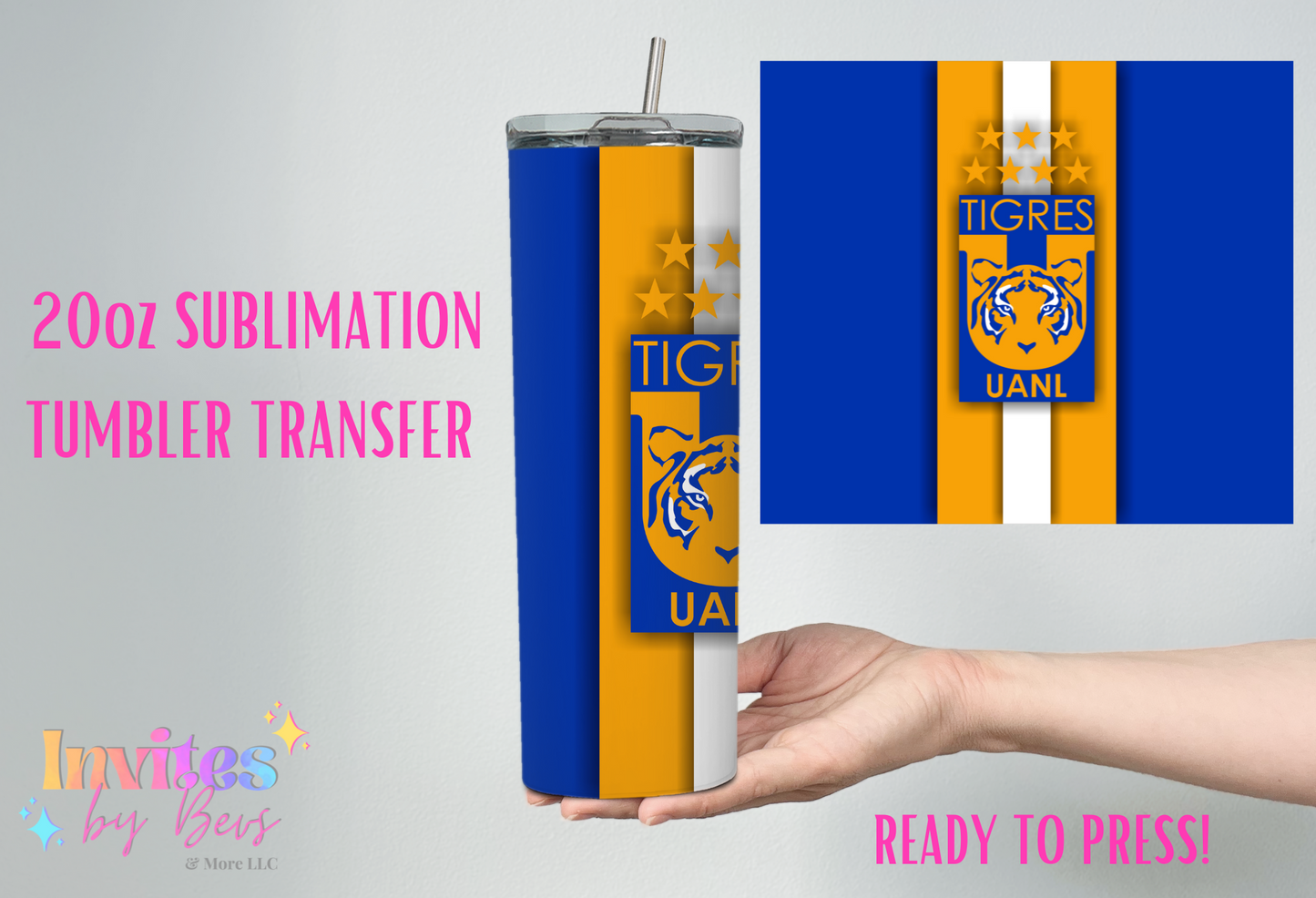 TIGERES 20oz SUBLIMATION TUMBLER TRANSFER