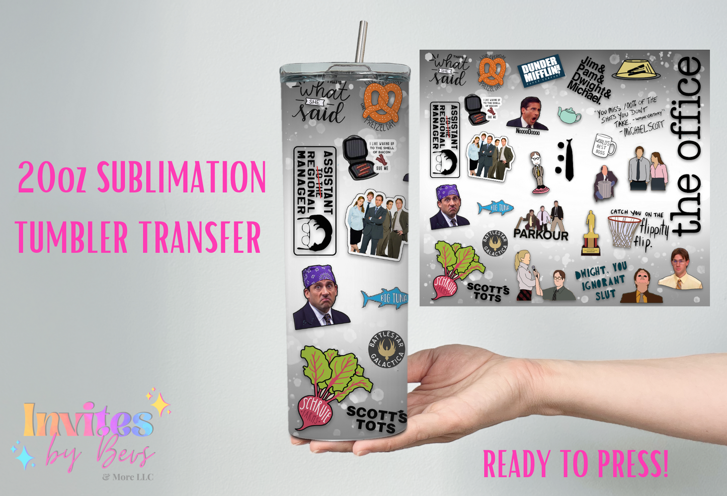 THE OFFICE 20oz SUBLIMATION TUMBLER TRANSFER