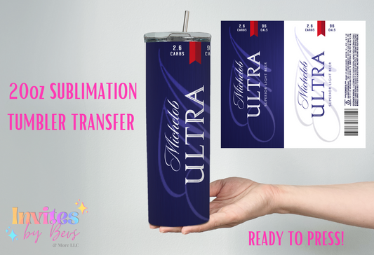 M. ULTRA 20oz SUBLIMATION TUMBLER TRANSFER