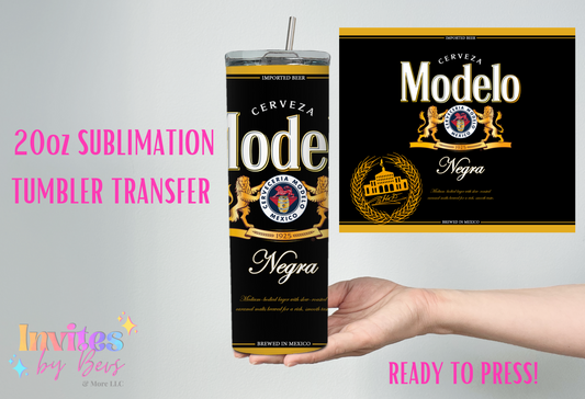 BLACK MODEL 20oz SUBLIMATION TUMBLER TRANSFER