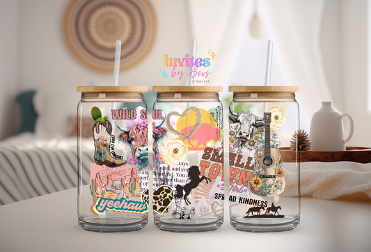 COUNTRY GIRL UV DTF CUP WRAP