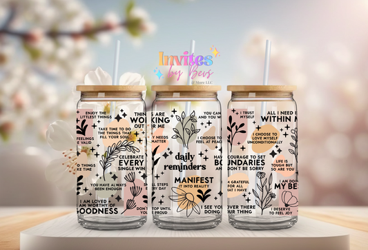 DAILY REMINDERS UV DTF CUP WRAP