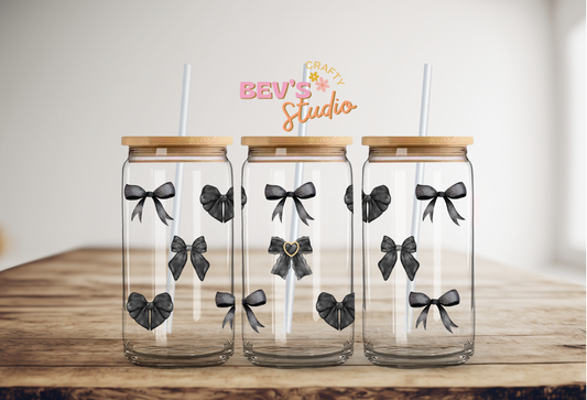 BLACK COQUETTE BOW UV DTF CUP WRAP