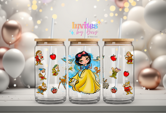 SNOW WHITE UV DTF CUP WRAP