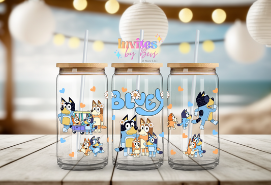 BLUE DOG UV DTF CUP WRAP