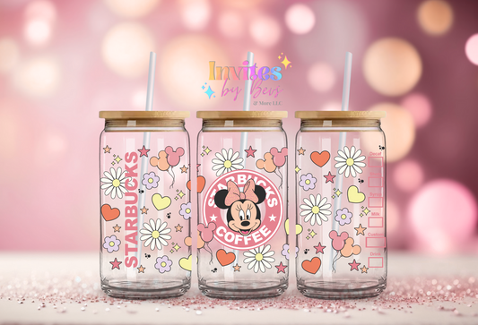 MINNIE PINK SB COFFEE UV DTF CUP WRAP