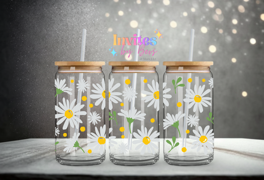 WHITE DAISY'S UV DTF CUP WRAP