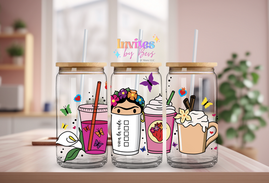 FRIDA KHALO DRINKS UV DTF CUP WRAP