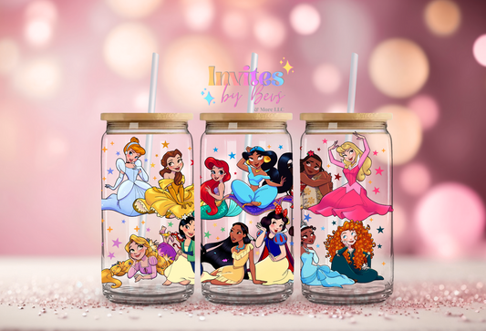 FULL PRINCESSES UV DTF CUP WRAP