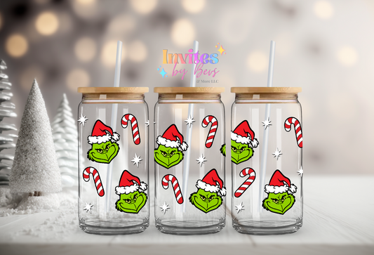 GRINCH & CANDY CANES UV DTF CUP WRAP