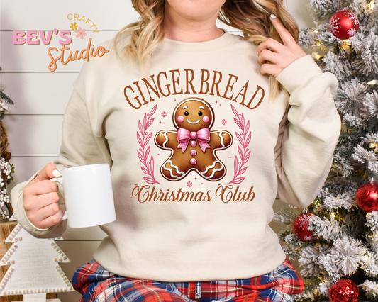 Gingerbread Christmas Club DTF Transfer