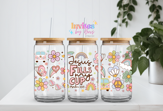 JESUS FILLS MY CUP UV DTF CUP WRAP