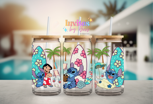 LILO & STITCH SURFBOARDS UV DTF CUP WRAP