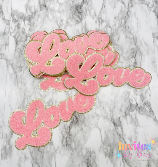 LOVE (LIGHT PINK) CHENILLE PATCH