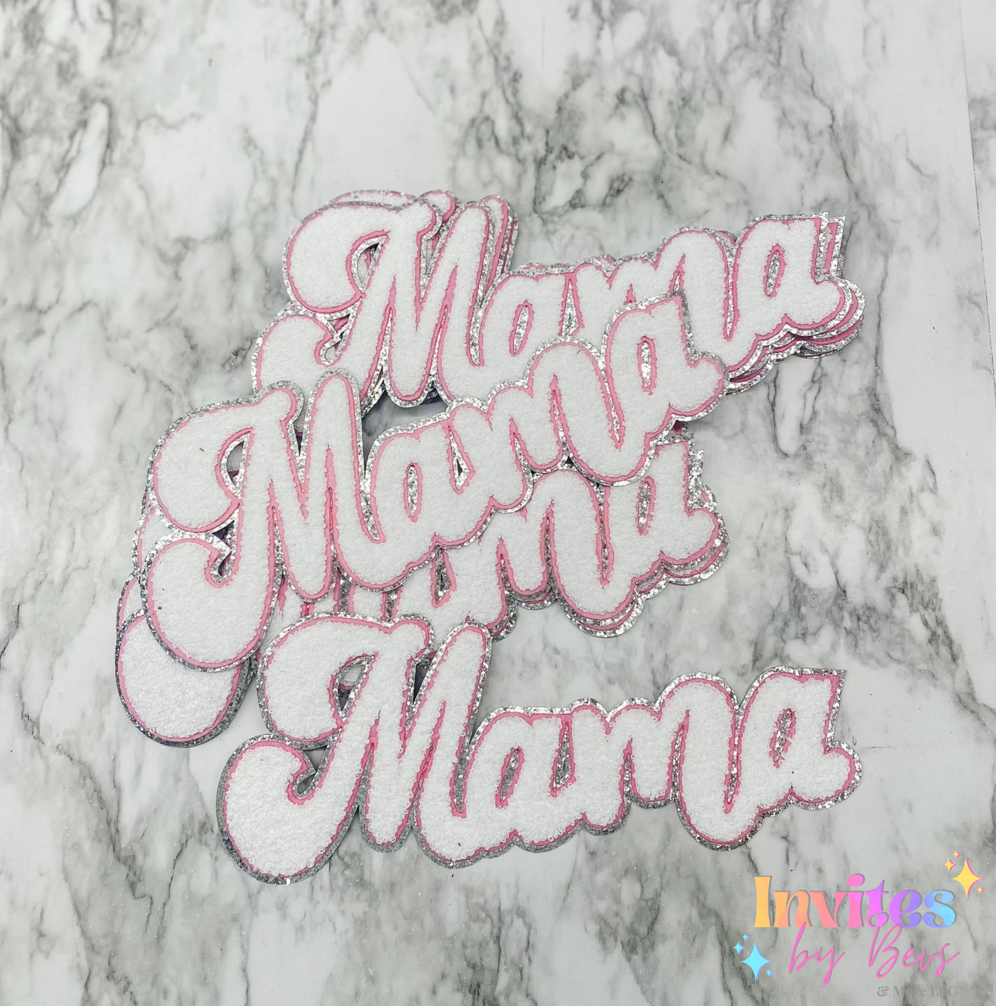 MAMA (WHITE) CHENILLE PATCH