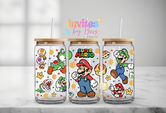 MARIO #2 DESIGN UV DTF CUP WRAP