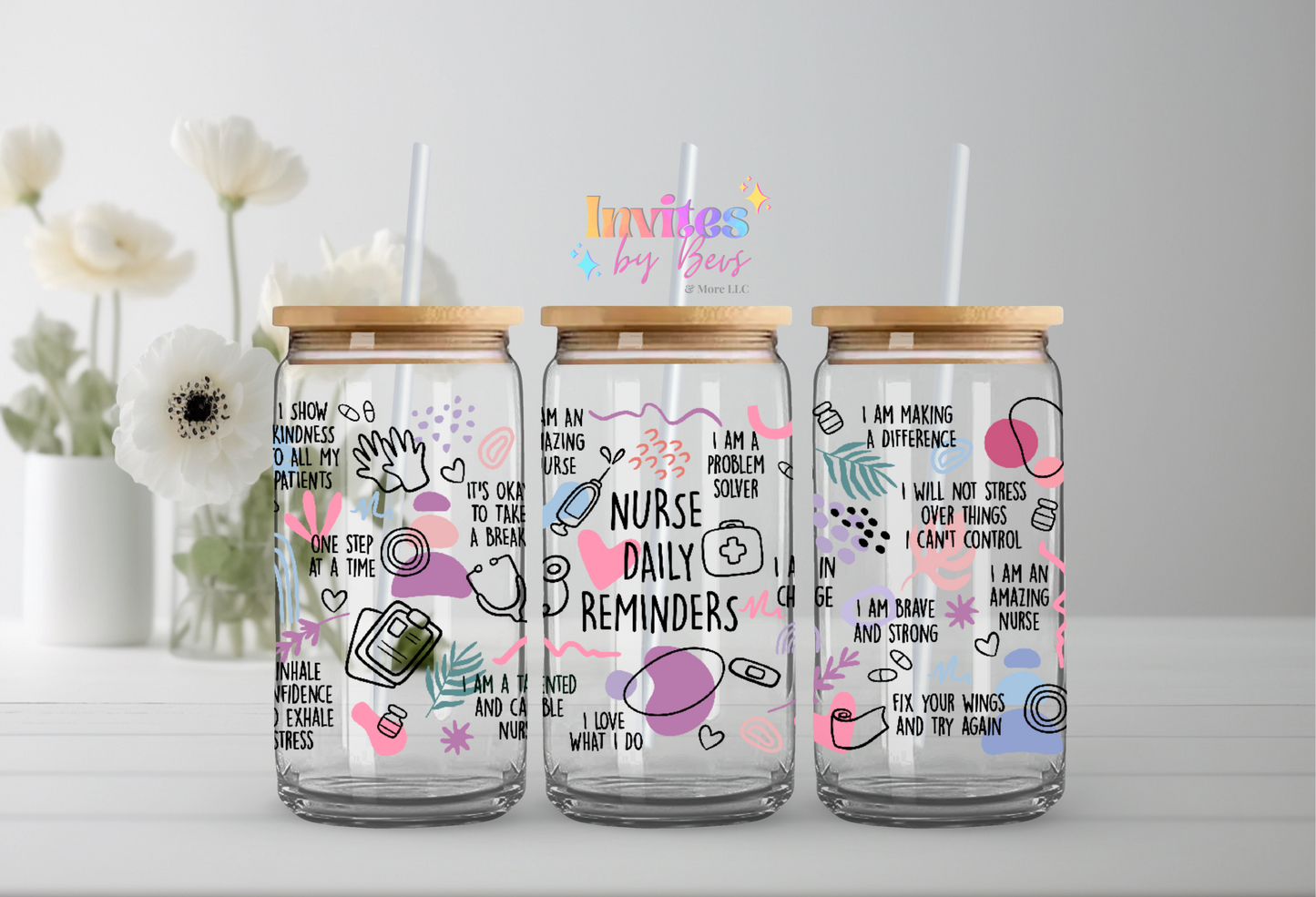 NURSE DAILY REMINDERS UV DTF CUP WRAP