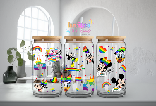PRIDE MOUSE AND FRIENDS UV DTF CUP WRAP