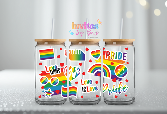 PRIDE RAINBOWS UV DTF CUP WRAP
