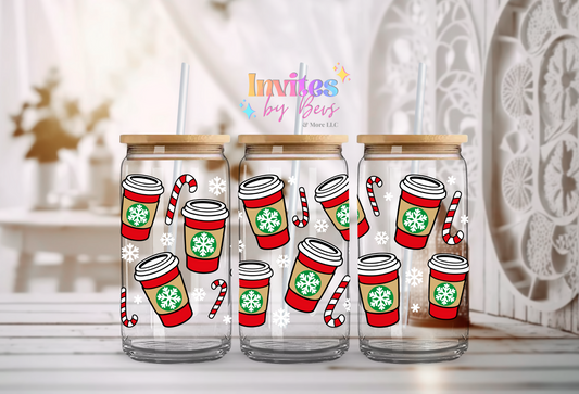 SB COFFEE CANDY CANES CUPS UV DTF CUP WRAP