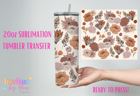 BOHO 20oz SUBLIMATION TUMBLER TRANSFER