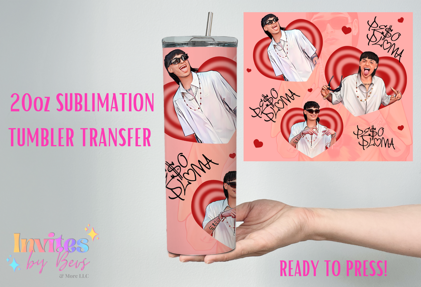 DOBLE P 20oz SUBLIMATION TUMBLER TRANSFER