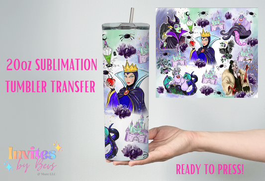 VILLIANS 20oz SUBLIMATION TUMBLER TRANSFER