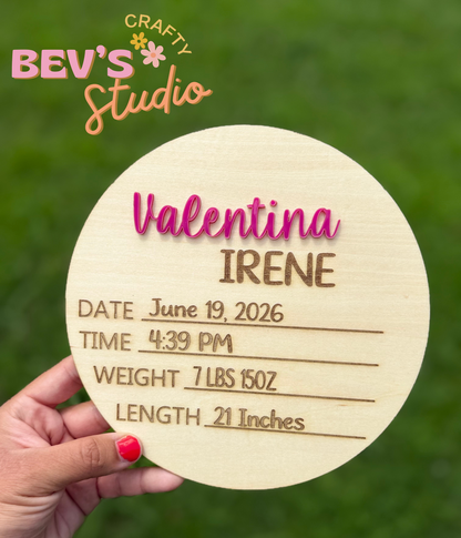 Baby Announcement Sign