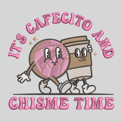 It's Cafecito y Chisme Time Embroidered Hoodie