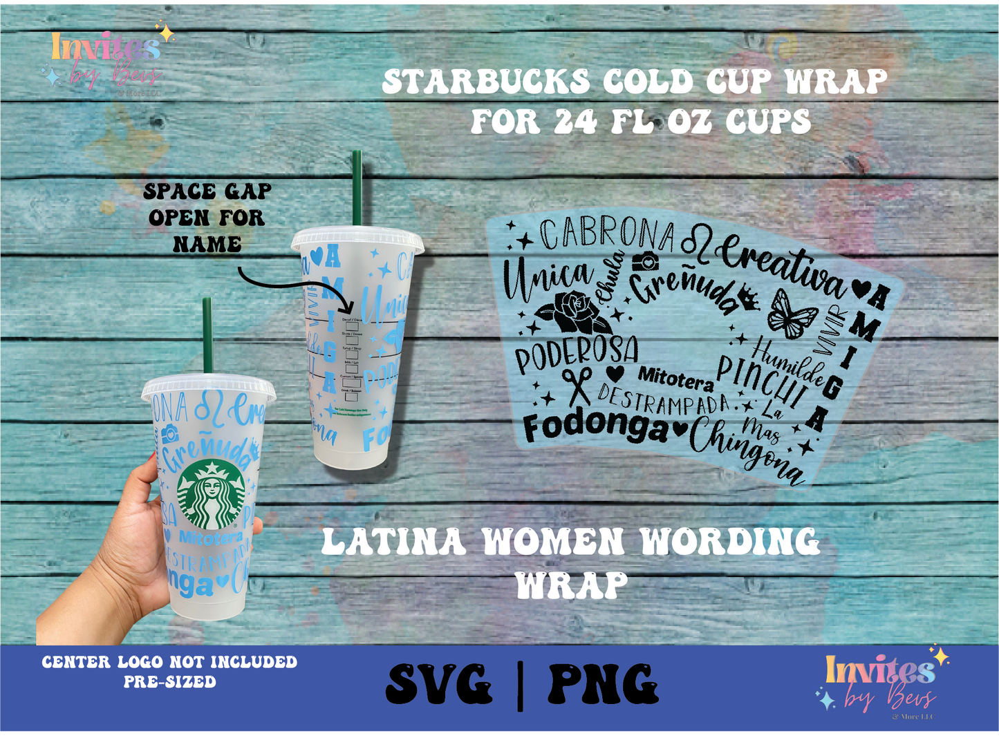 Latina Women Wording Starbucks Cup Wrap