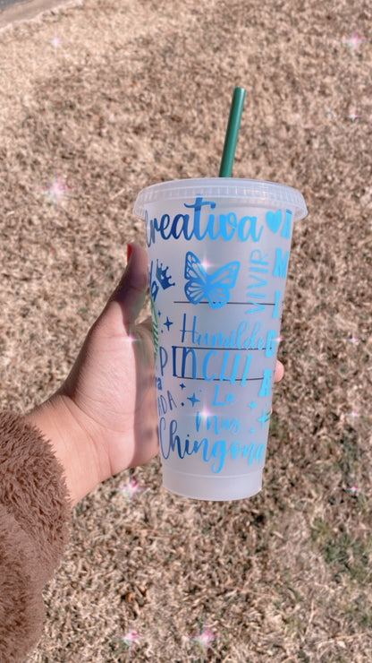 Latina Women Wording Starbucks Cup Wrap